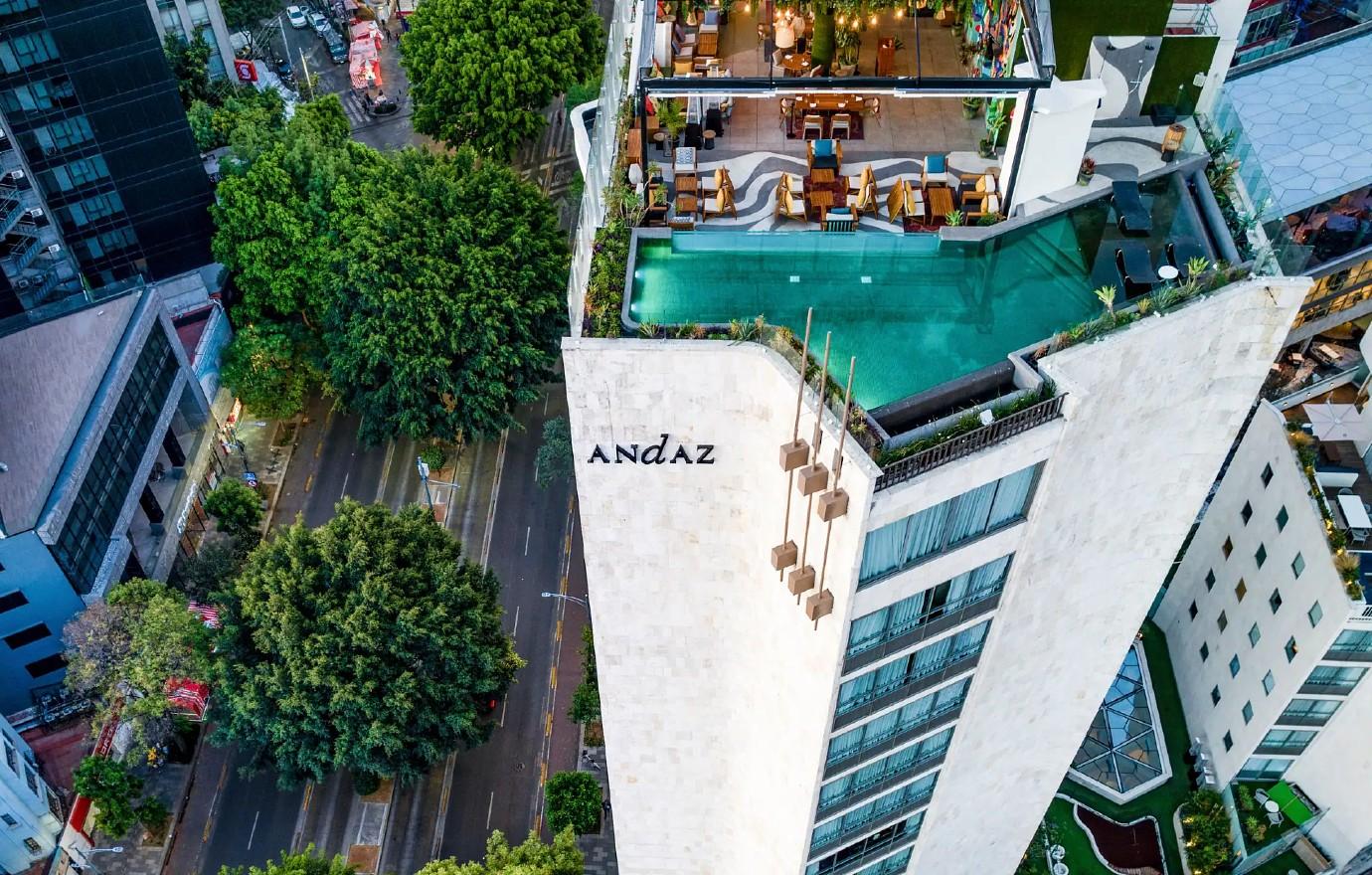 mexaz p exterior aerial hotel building city streetsx