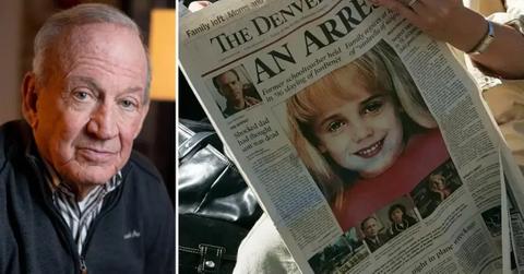 composite photo of john ramsey and jonbenet ramsey in the news