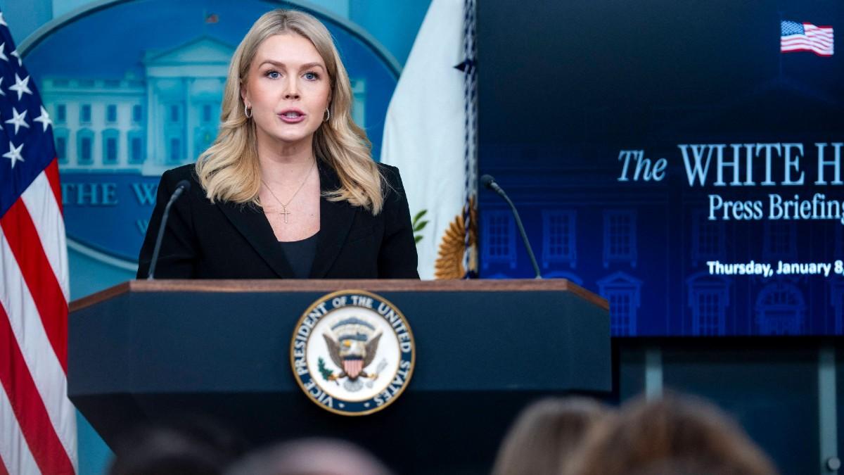 image of Karoline Leavitt has faced backlash for allegedly airbrushing her husband in pictures. 