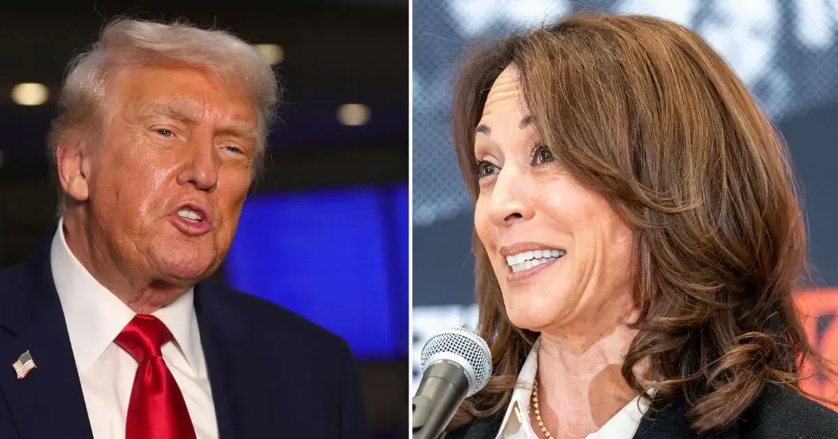 Split photo of Donald Trump and Kamala Harris.