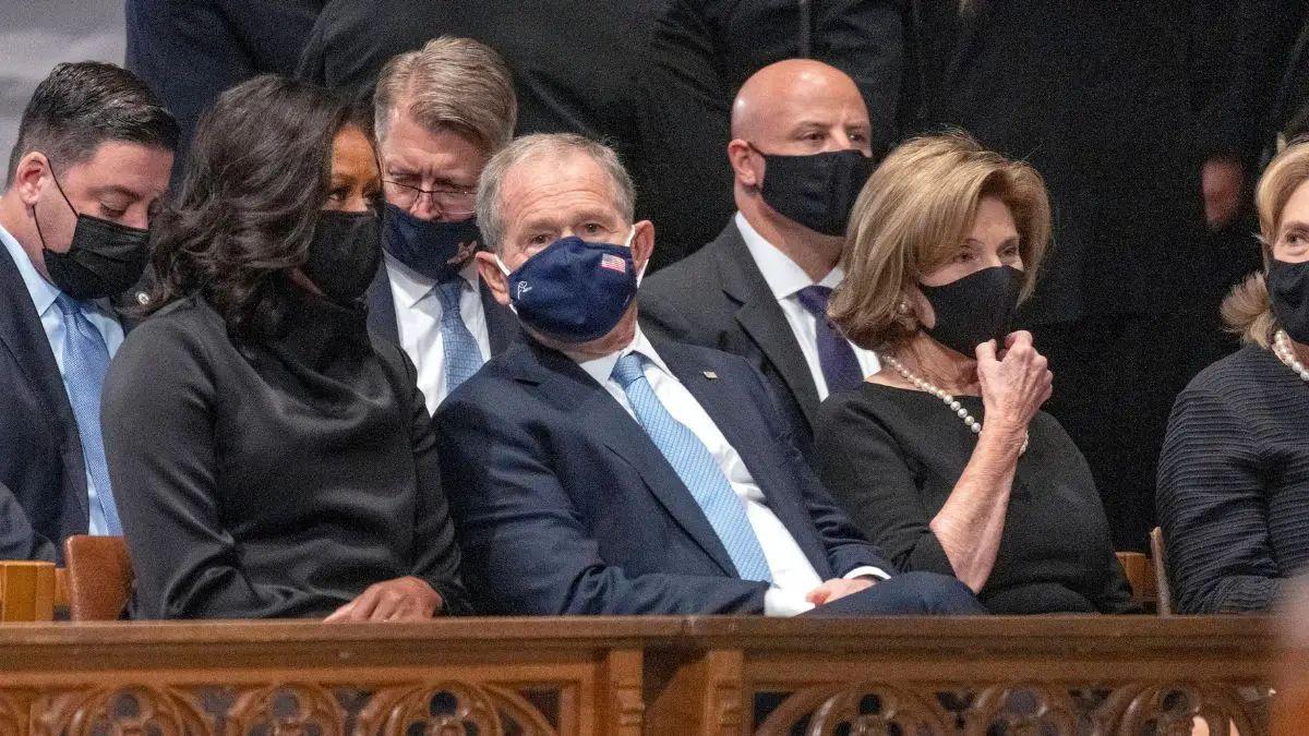 image of Michelle Obama called George W. Bush a 'wonderful man.'