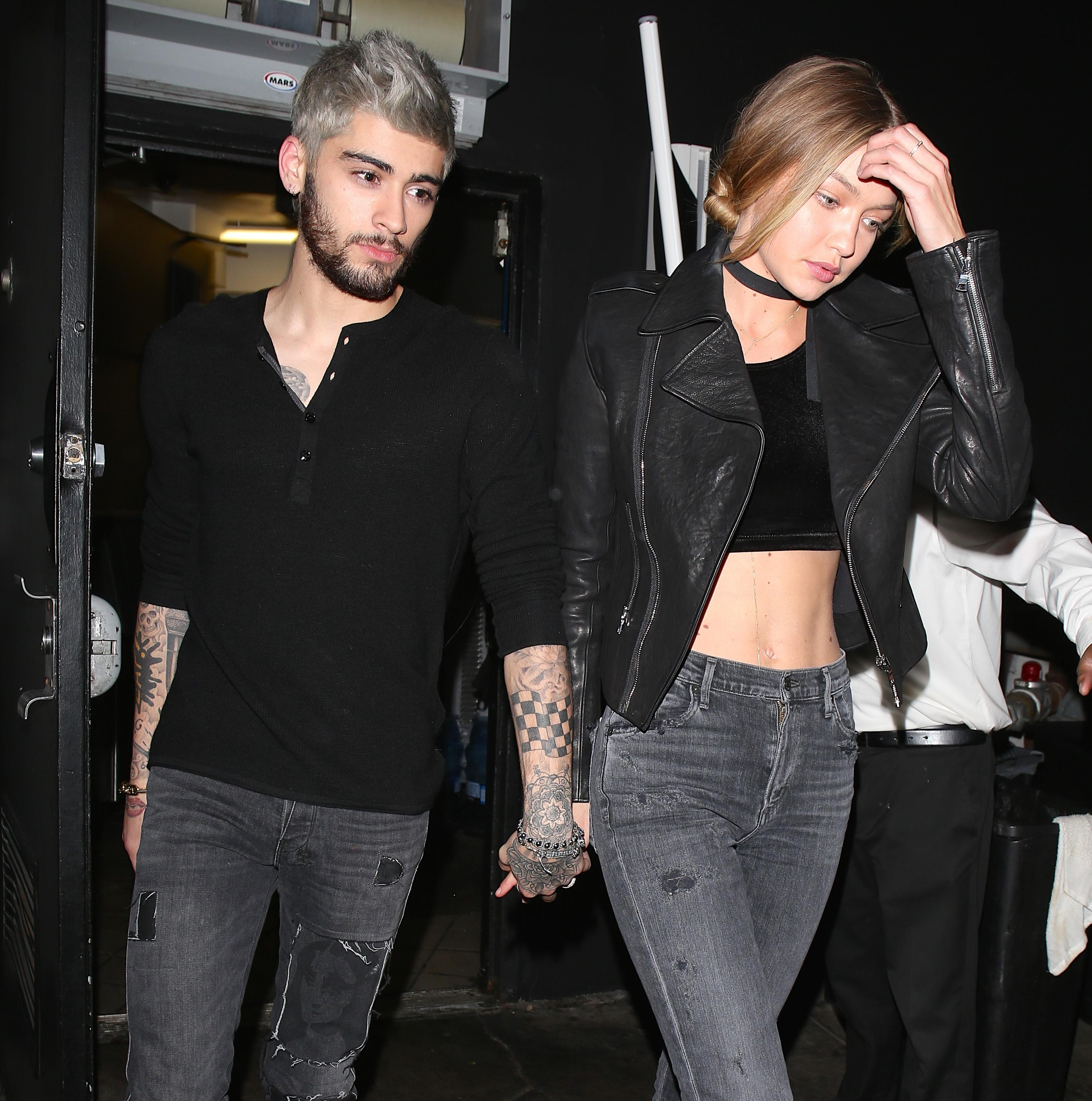 *PREMIUM EXCLUSIVE* **WEB EMBARGO UNTIL 7AM PST ON 11/30/15**Zayn Malik and Gigi Hadid hold hands after a night out! *MUST CALL FOR PRICING*