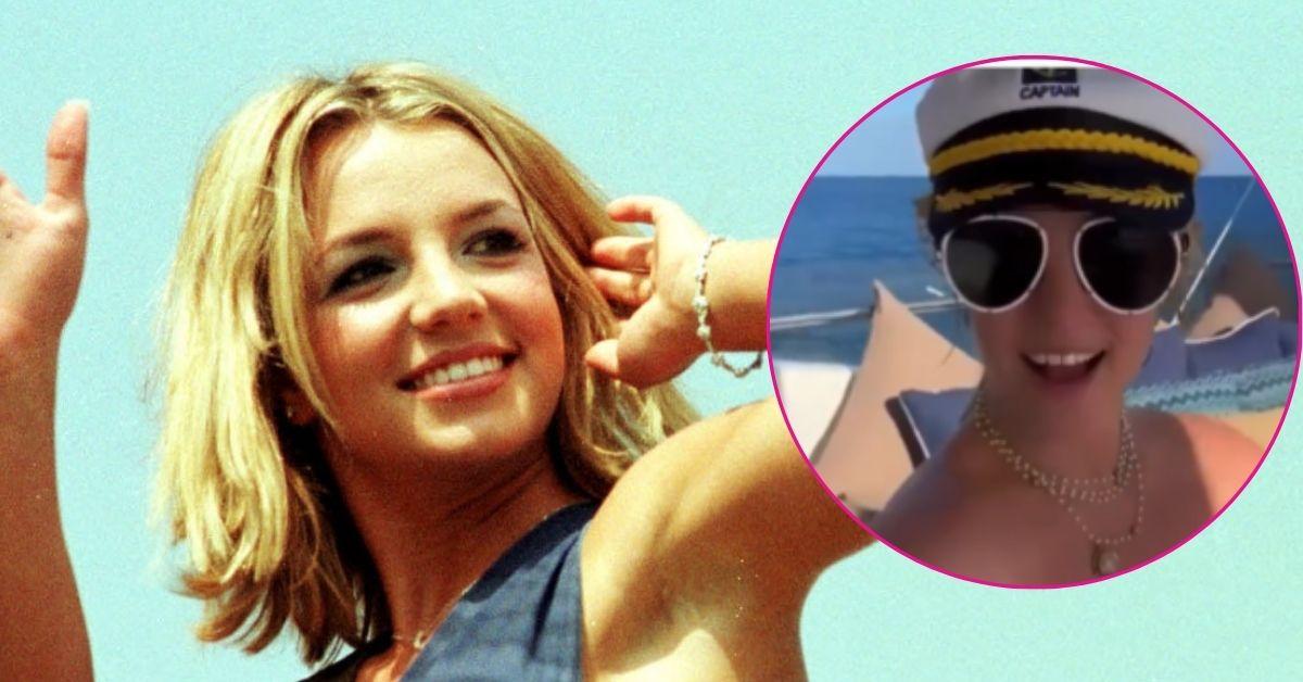 britney spears towel captain hat carefree day