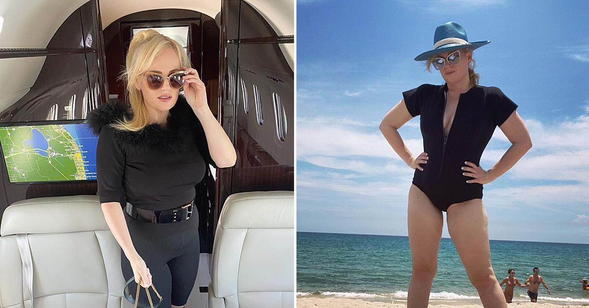 Rebel Wilson Stuns In Curve Hugging Swimsuit See Beach Photo