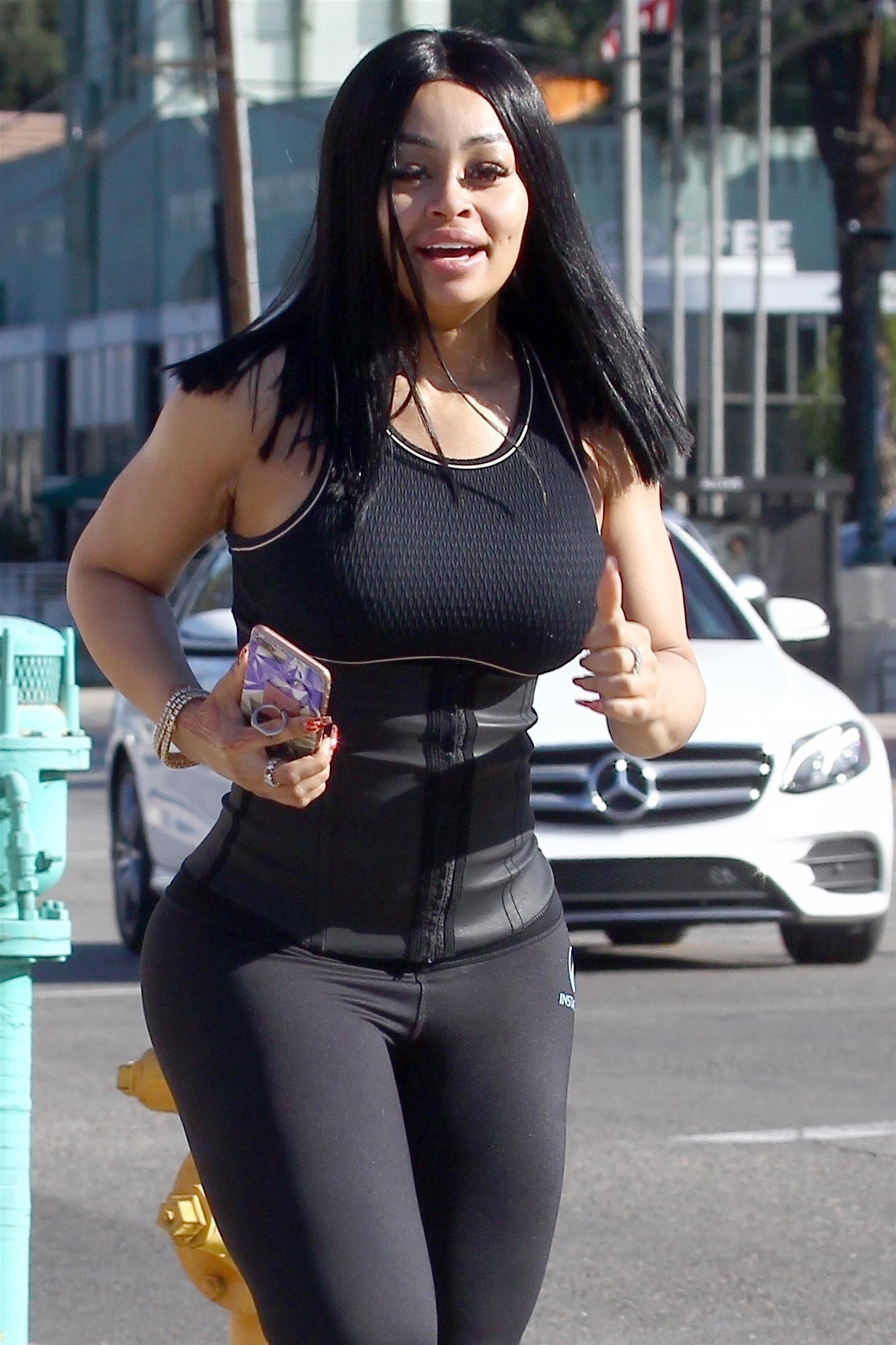 Blac Chyna was spotted jogging with her friends in Studio City, CA.