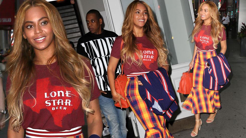 BEYONCE PLAID SKIRT TEXAS T SHIRT FASHION FAIL