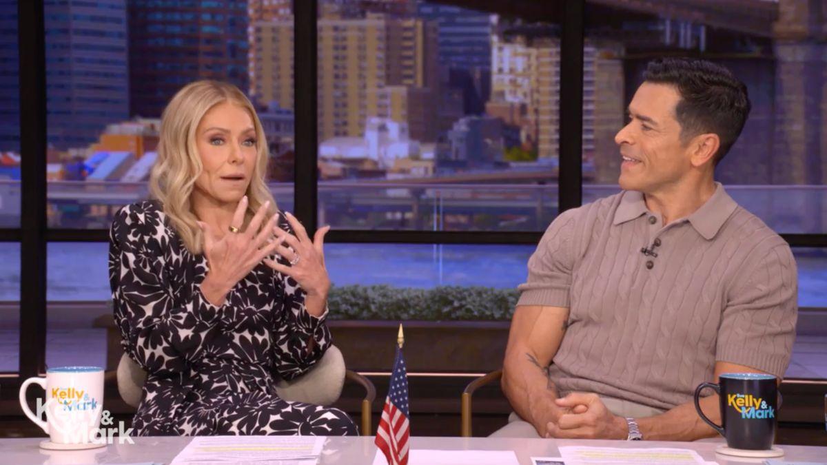 Image of Kelly Ripa and Mark Consuelos playfully joked about microdosing.