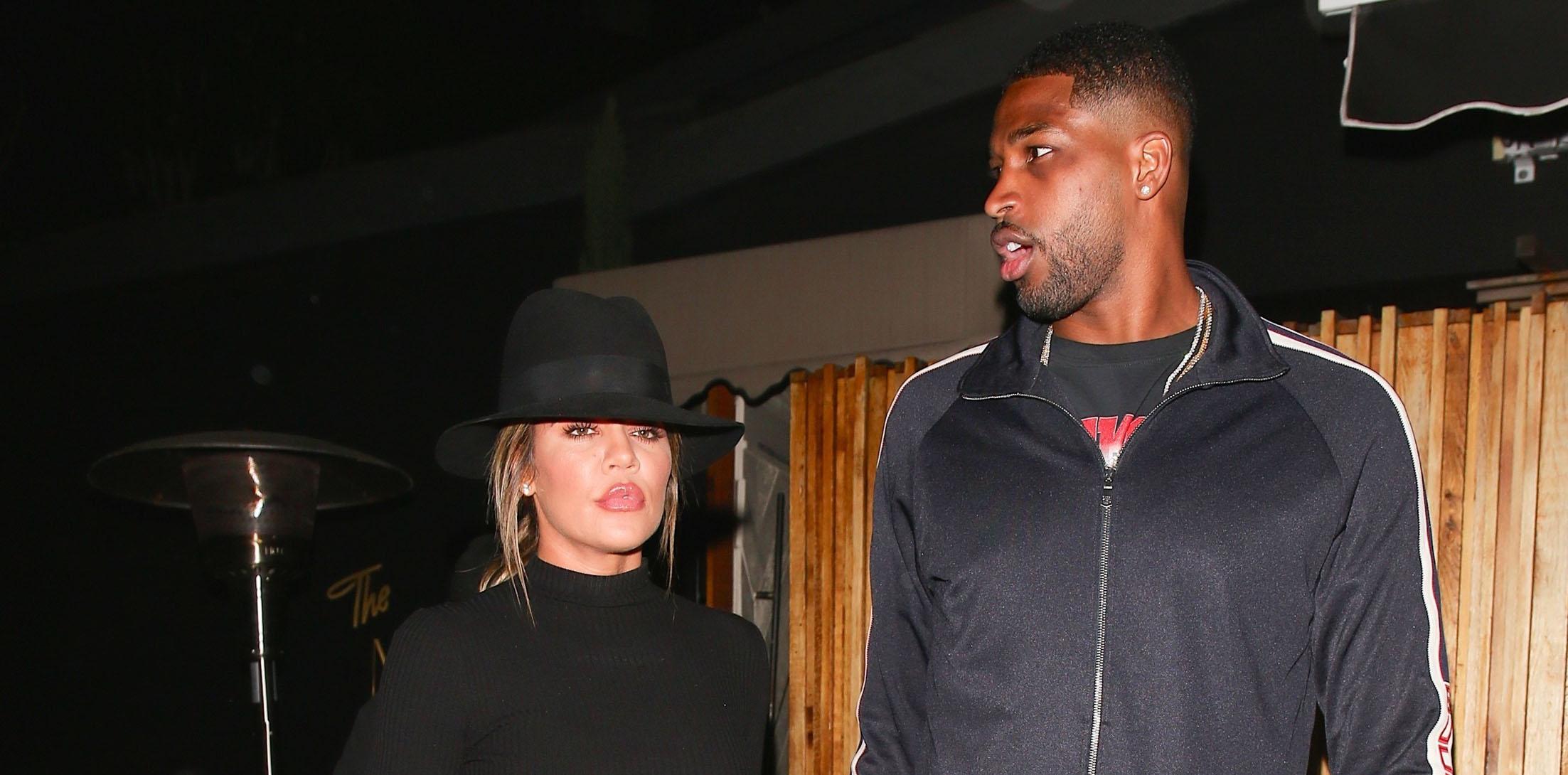 Khloe Kardashian and beau Tristan Thompson show some PDA at The Nice Guy