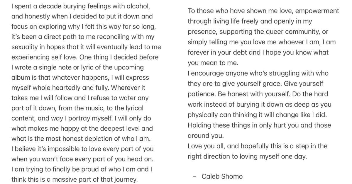 image of He shared the news on Instagram, describing it as a long personal journey of self-discovery.