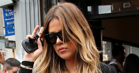 TV personality Khloe Kardashian leaves a potential Dash pop up store site at Spring Street and Lafayette Street on June 26, 2014 in New York City