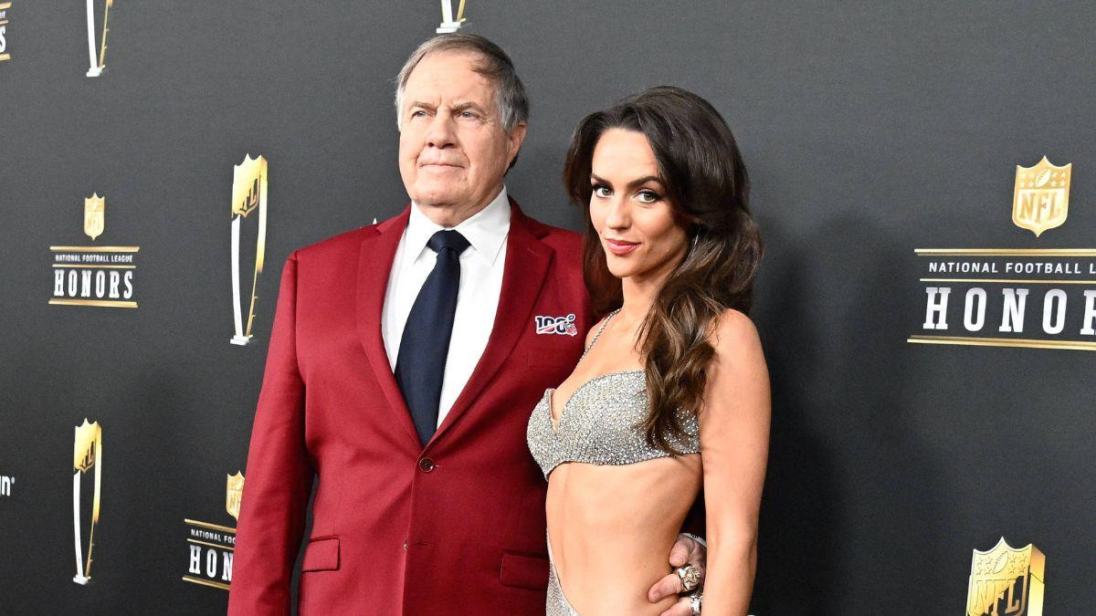 Photo of Jordon Hudson and Bill Belichick.