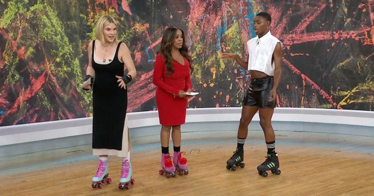 jenna bush hager nearly slips falls roller skating live tv