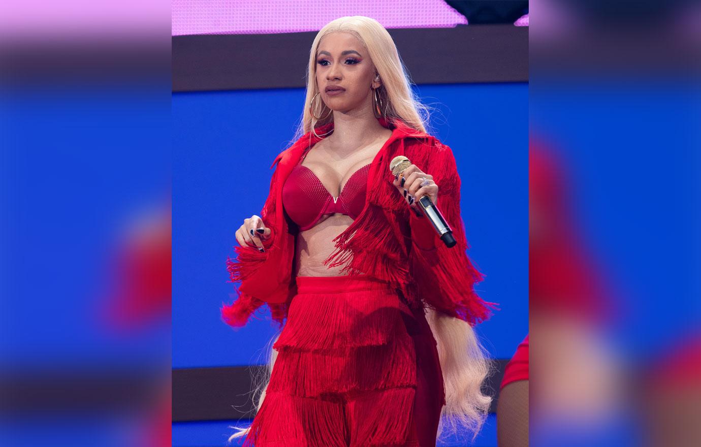 Cardi b in red onstage