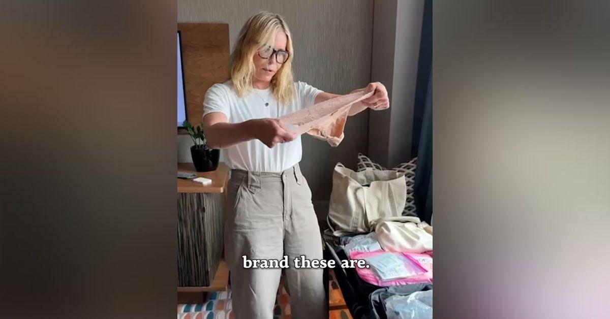 chelsea handler films getting dressed thong wedgie watch