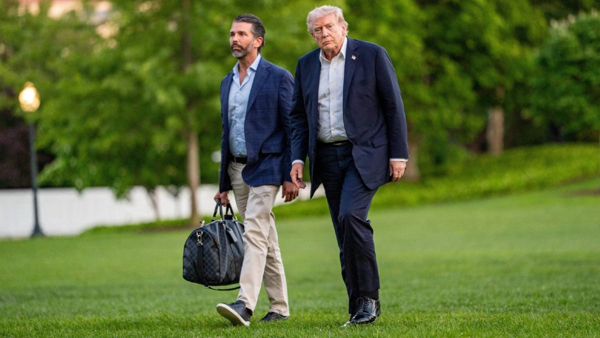 image of Donald Trump Jr. said he was having a 'sleepover' at the White House. 