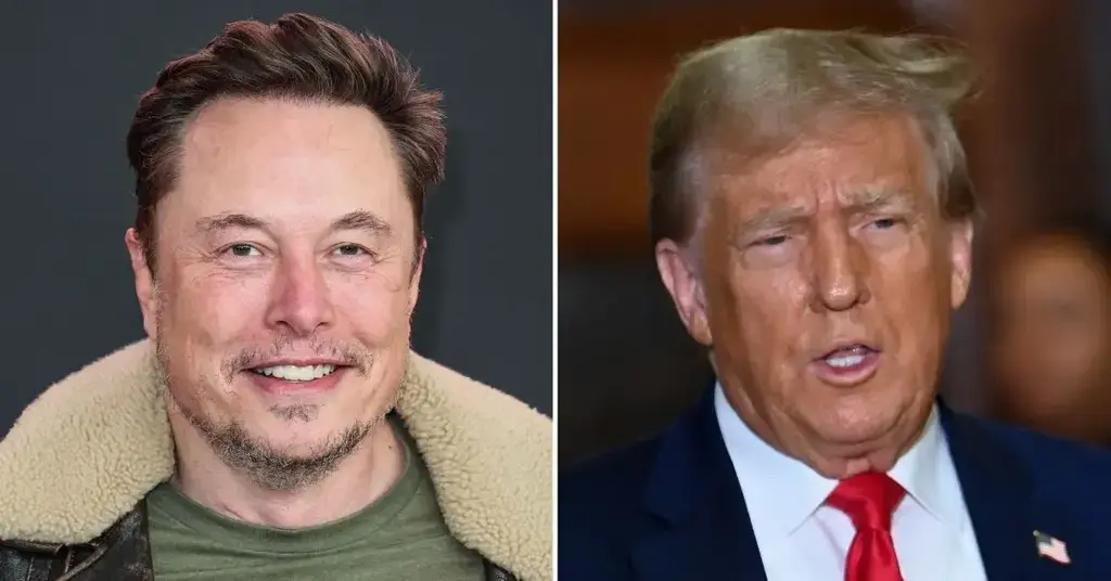 Composite photo of Elon Musk and Donald Trump