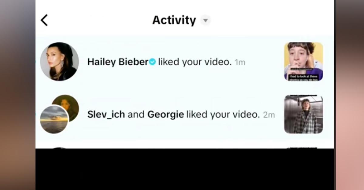 hailey bieber allegedly likes tiktok shading justin ex selena gomez benny blanco