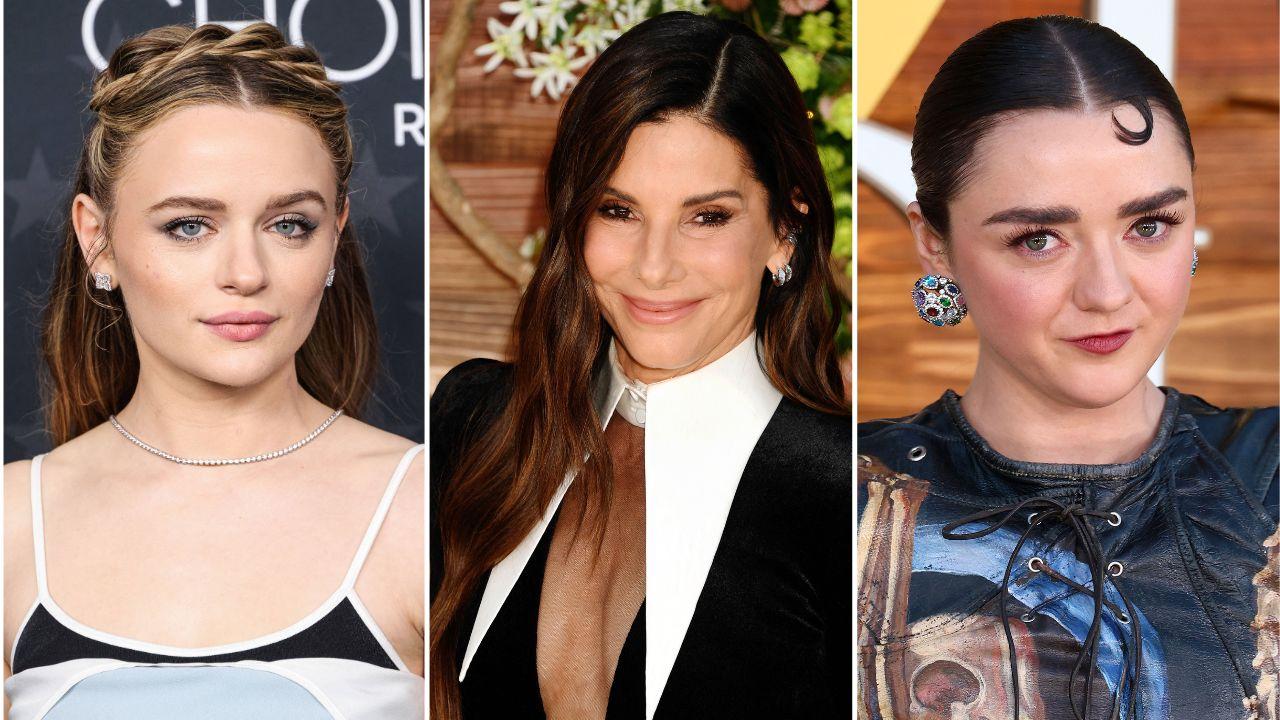 Split image of Joey King, Sandra Bullock and Maisie Williams.