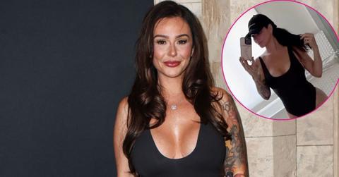 Two photos of Jenni 'JWoww' Farley
