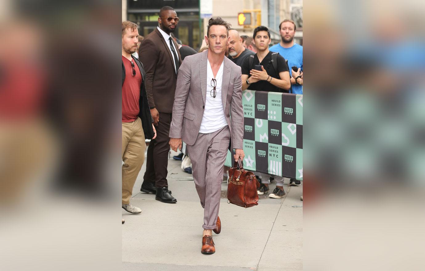 jonathan rhys meyers walking at build studio