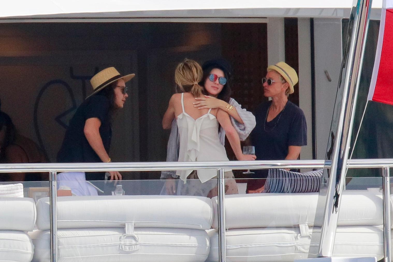 Harry Style and Kandall Jenner enjoy lunch with Ellen DeGenres and Portia aboard C2 mega yacht