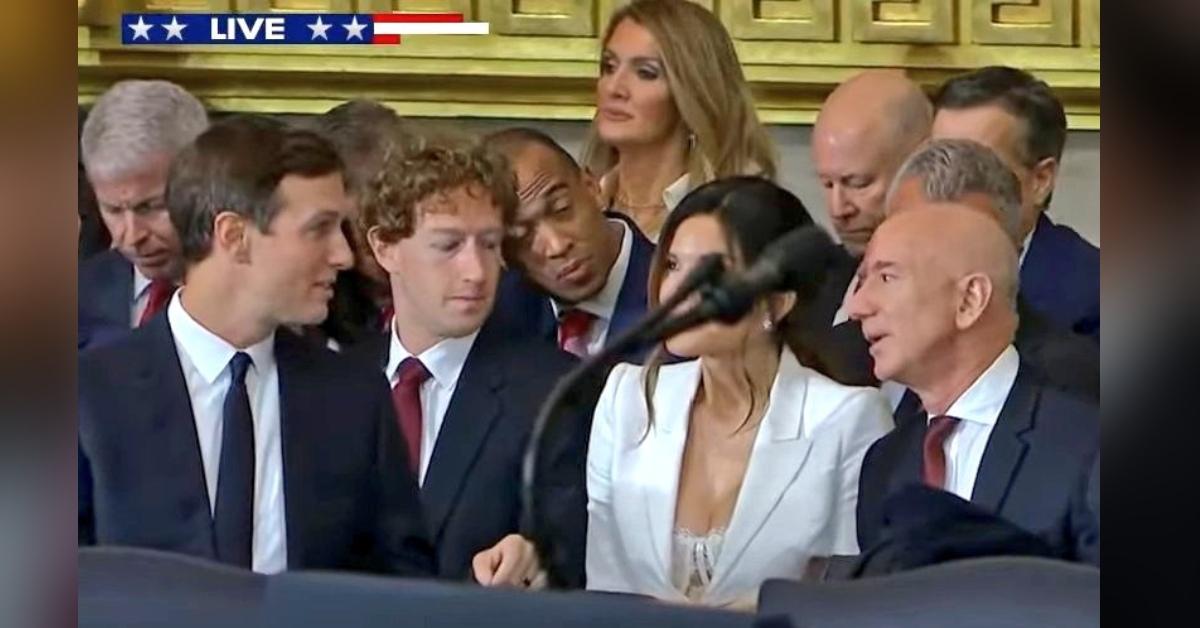 mark zuckerberg caught ogling lauren sanchez chest wife donald trump inauguration