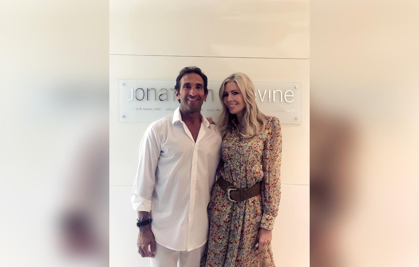 Aviva Drescher Wearing Floral Dress Posing With Dr.Levine Smiling