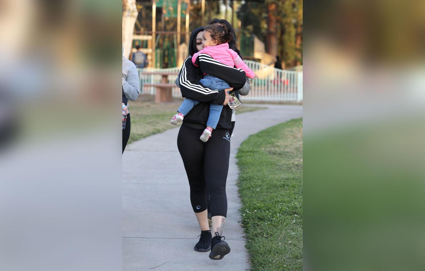 *EXCLUSIVE* Blac Chyna can&#8217;t help but shower her daughter Dream in kisses after a day at the park