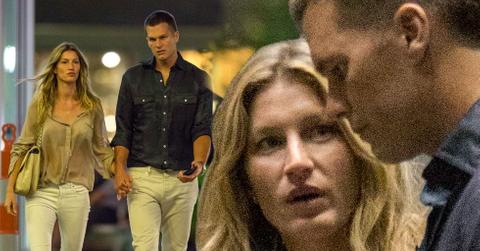 Tom brady gisele bundchen holding hands Boston