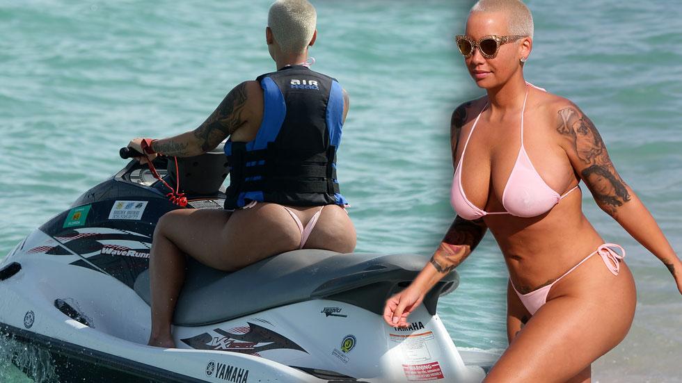 Page 2 of 6 - Amber Rose Donned Pale Pink Thong Bikini For Jetski Riding In  Miami