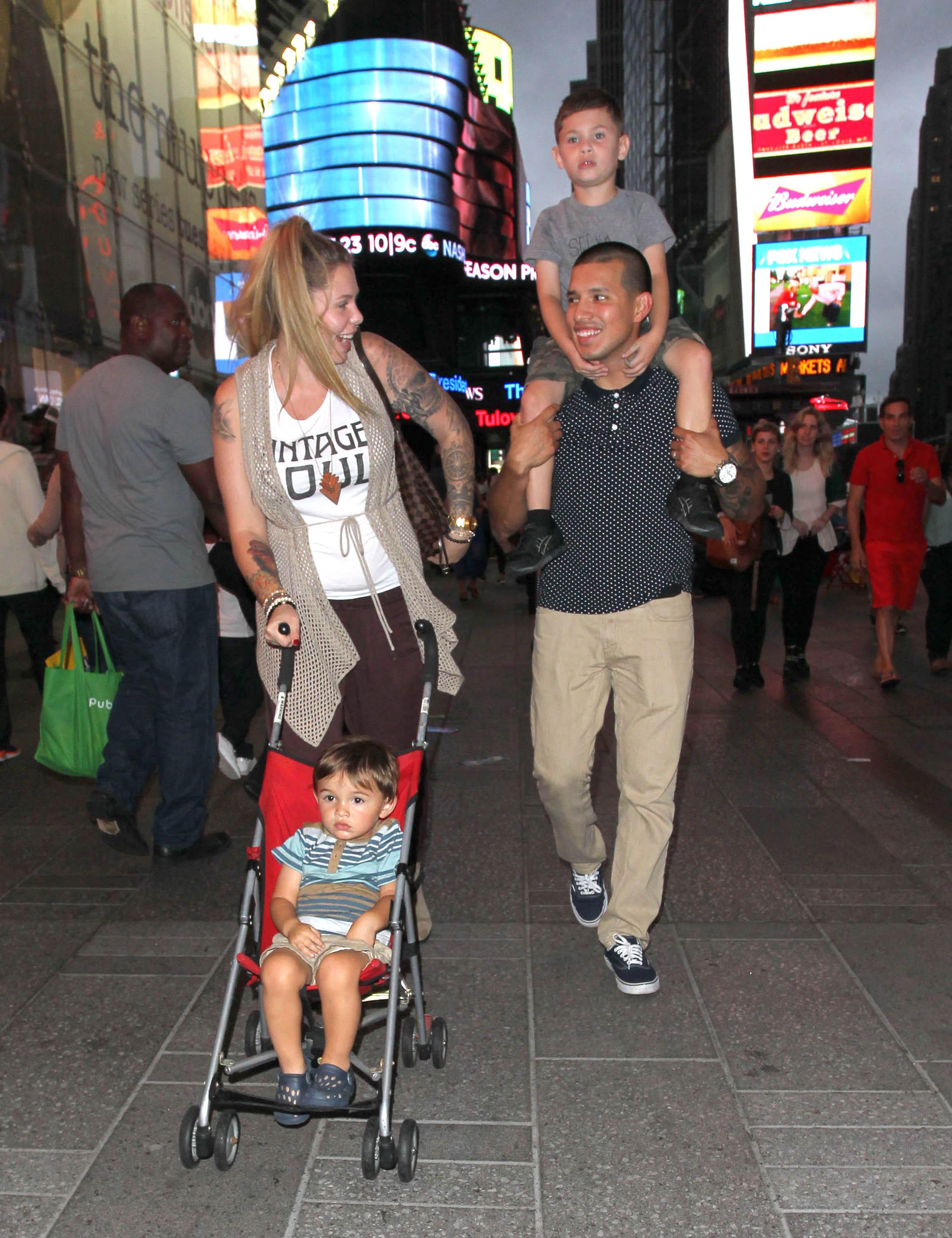 Teen Mom stars Kailyn Lowry and Javi Marroquin in Times Square