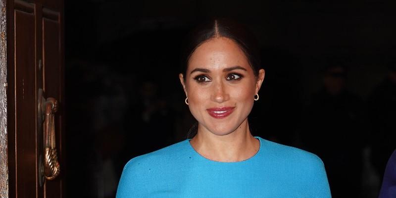 Meghan Markle Wearing A Blue Dress