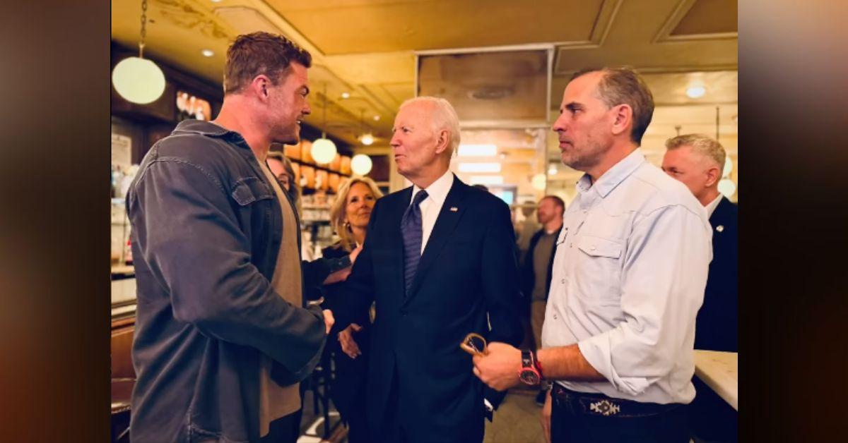 joe biden kind joyful and present meeting the reacher alan ritchson photos