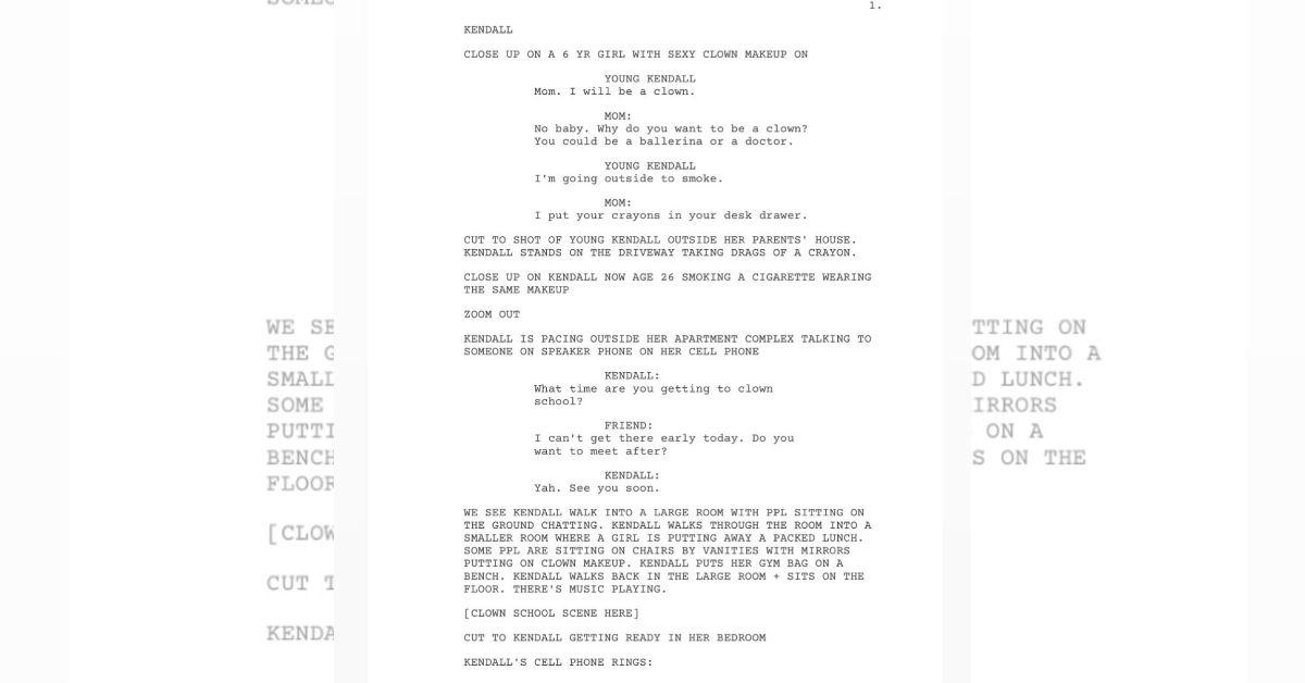 photo of The actress did not reveal if her screenplay is intended for a movie or television series
