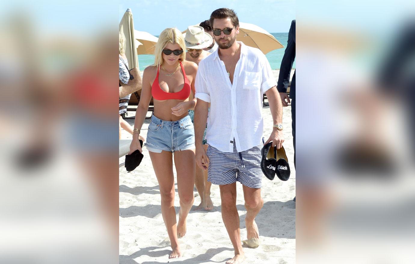 Sofia Richie and Scott Disick looking good leaving the beach in Miami