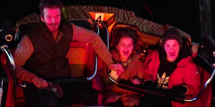 EXCLUSIVE: **NO WEB UNTIL 10PM GMT SAT 10TH DECEMBER 2016** Doting dad David Beckham takes his kids to Winter Wonderland in London&#8217;s Hyde Park