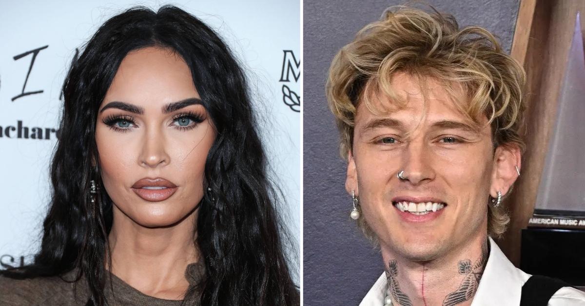 Split photo of Megan Fox and Machine Gun Kelly