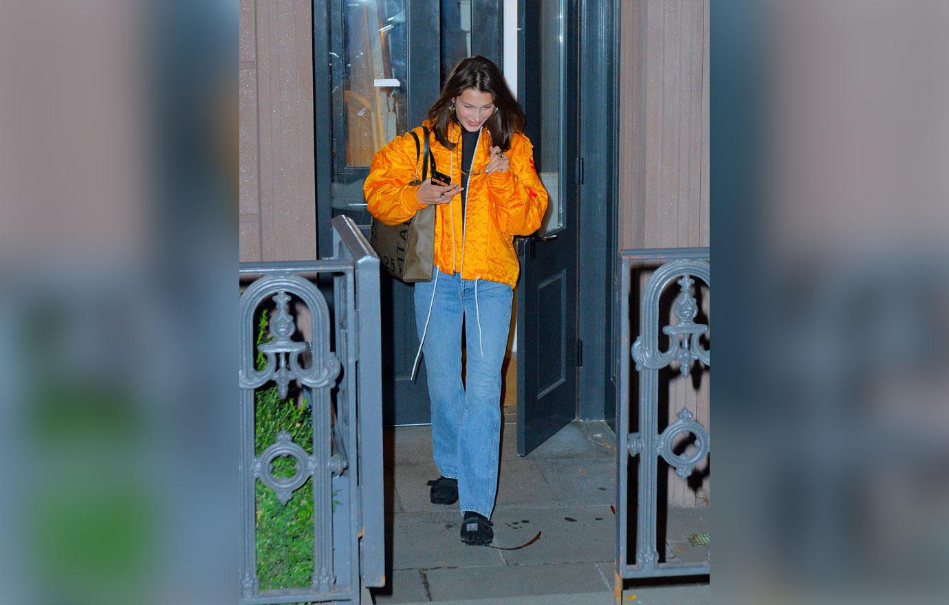 Sisters Bella and Gigi Hadid spotted out for late night dinner to celebrate Bella&#8217;s birthday out in New York