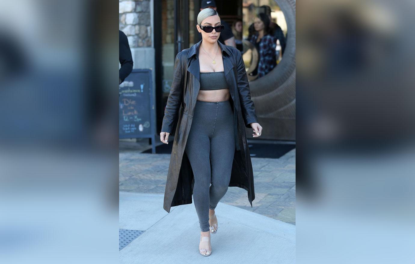 *EXCLUSIVE* Kim Kardashian leaves Q Sushi after lunch with Kris Jenner and Scott Disick