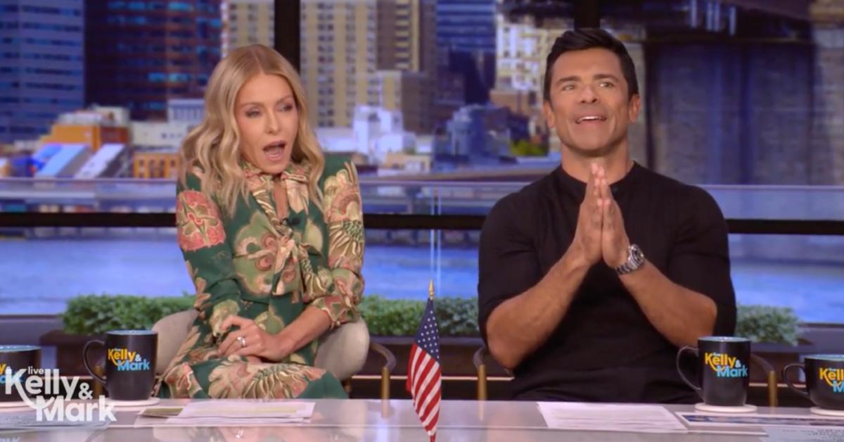 kelly ripa rolls eyes mark consuelos drag dinner live show