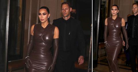 kim kardashian wears a leather dress from her upcoming fendi x skims release ok