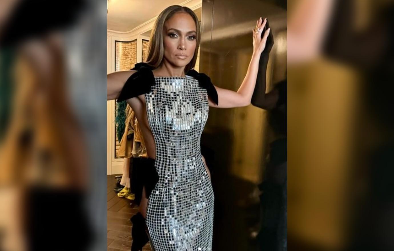 jennifer lopez shimmering silver gown tiff divorce ben affleck