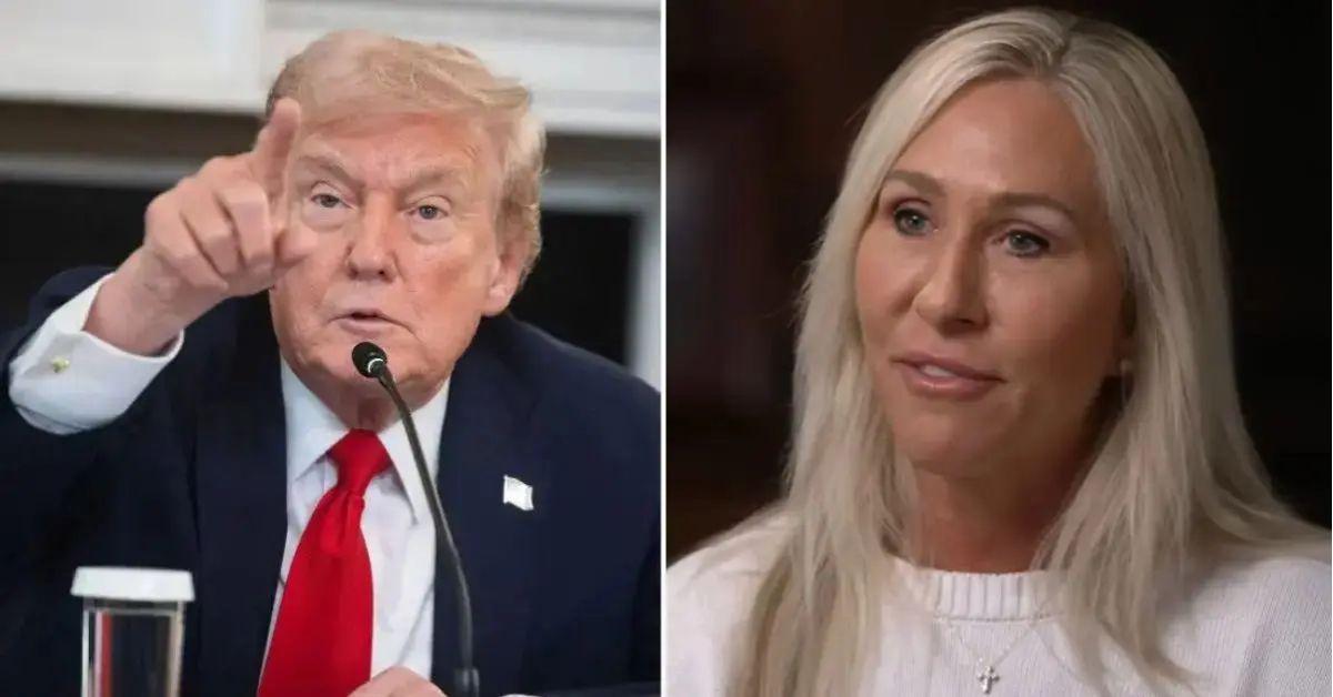 image of Donald Trump and Marjorie Taylor Greene have been at war since last fall.