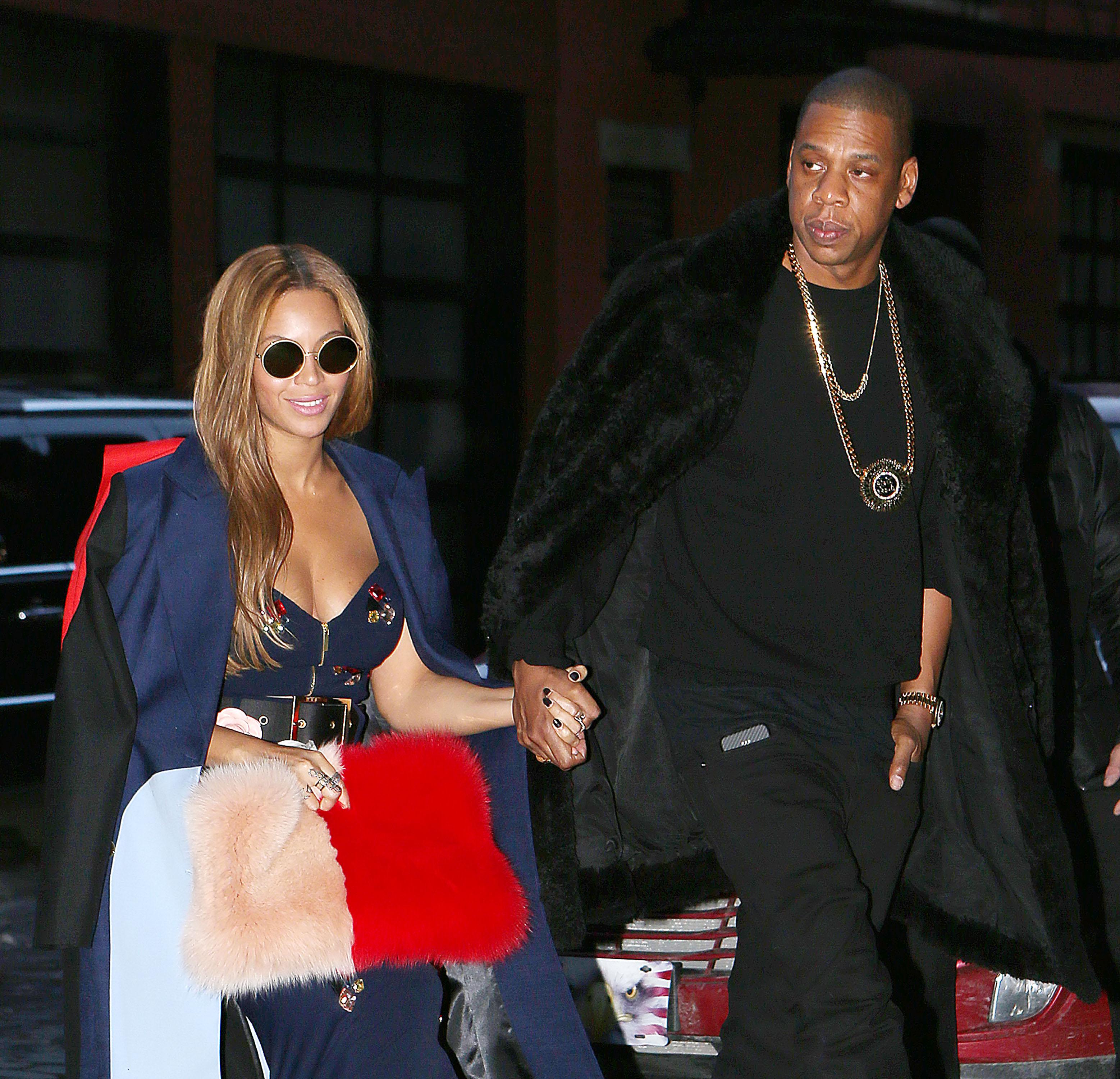 Jay Z and Beyonce hold hands on the streets of NYC after attending Kanye West&#8217;s fashion show in NYC