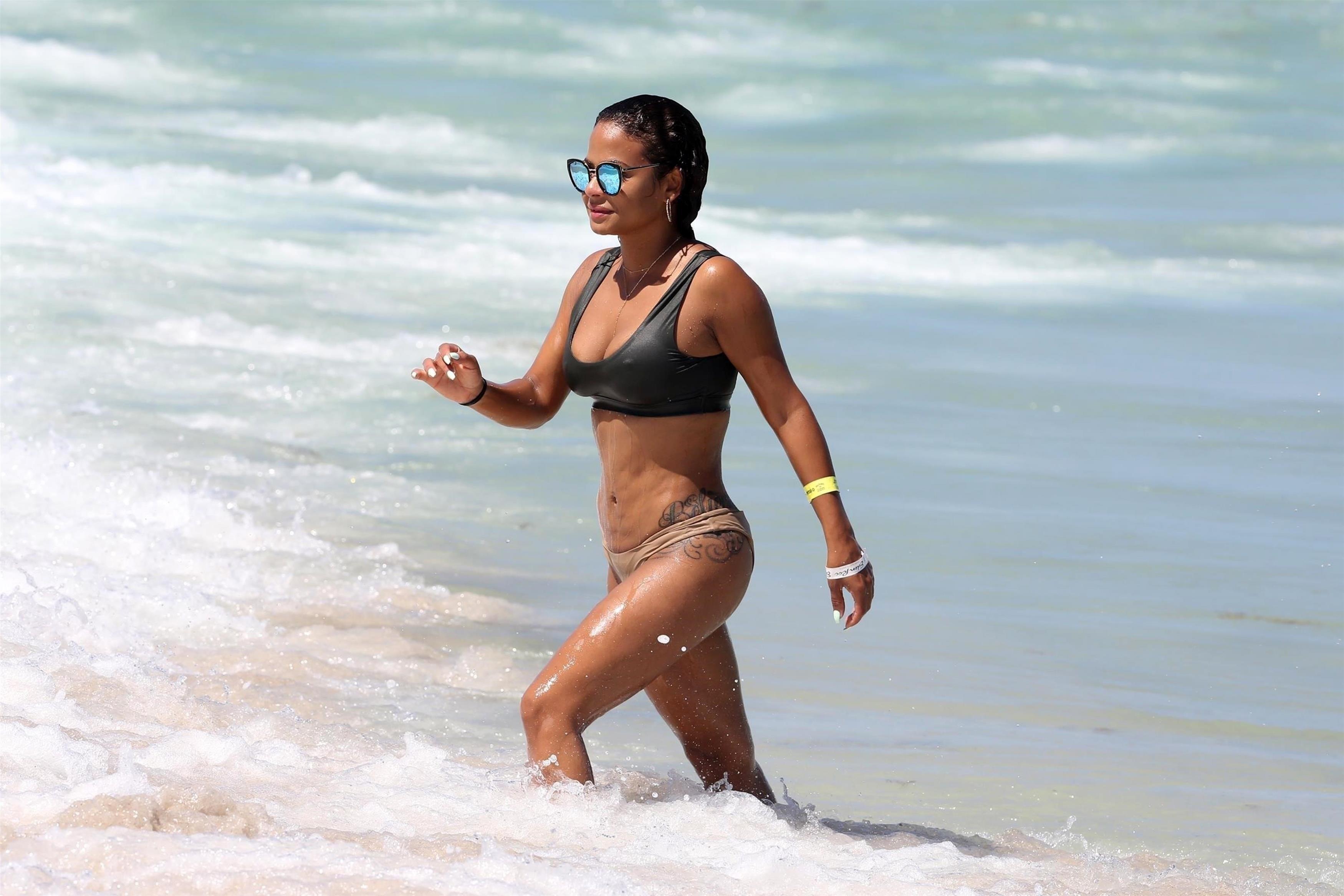 Christina Milian shows off her curvy bikini body in Miami