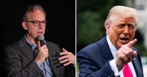 Split photo of Jake Tapper and Donald Trump