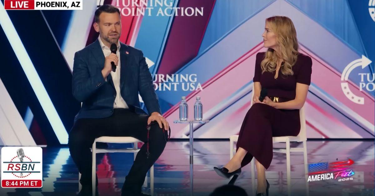 image of Megyn Kelly chatted with Jack Posobiec at Turning Point USA's AmFest on Friday, December 19.