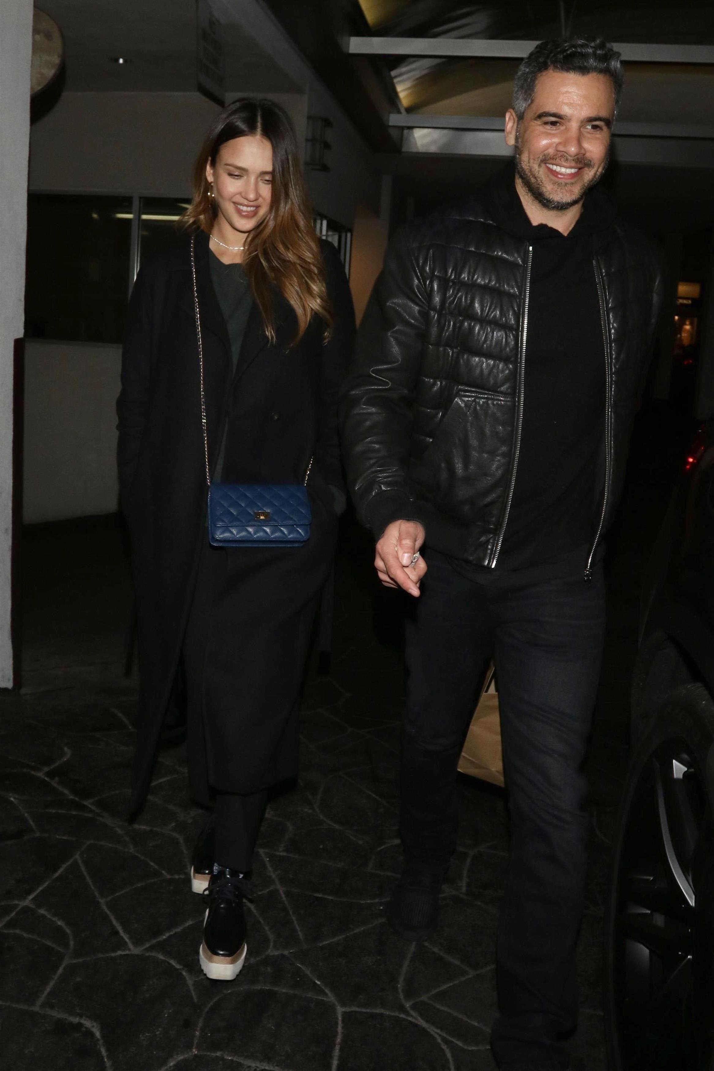 Jessica Alba and Cash Warren out for dinner at E. Baldi