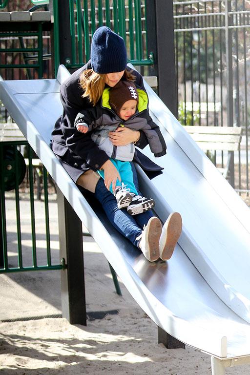 Rose Byrne and Son at the Playground