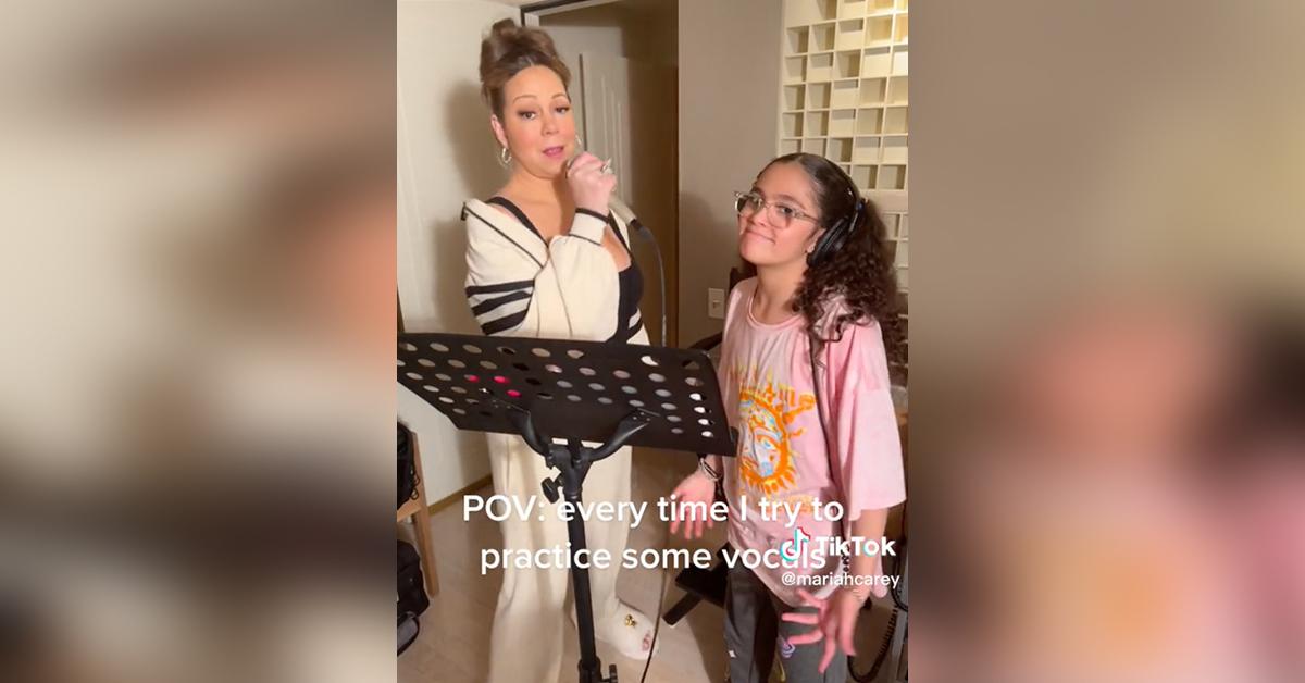 Mariah Carey Crashes Daughter Monroe's Recording Session Watch(02)